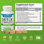 Detox Complete SUPREX, etiqueta de información nutricional